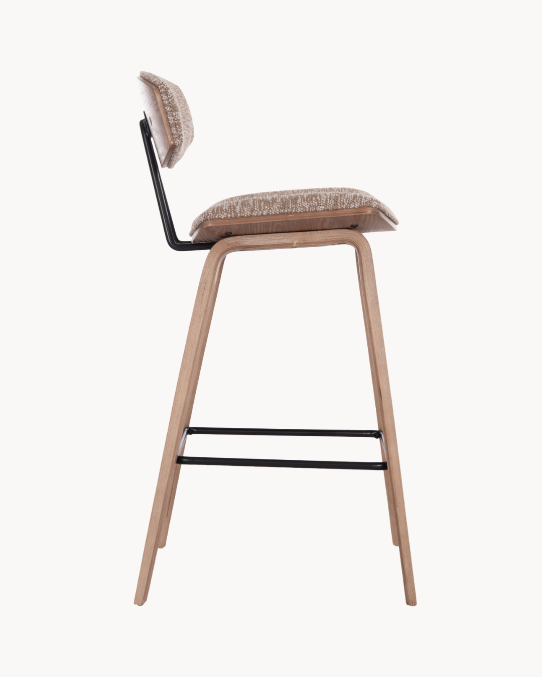 Modern Σκαμπό Μπαρ από Plywood Θαλάσσης σε Καφέ 67cm - Image 4
