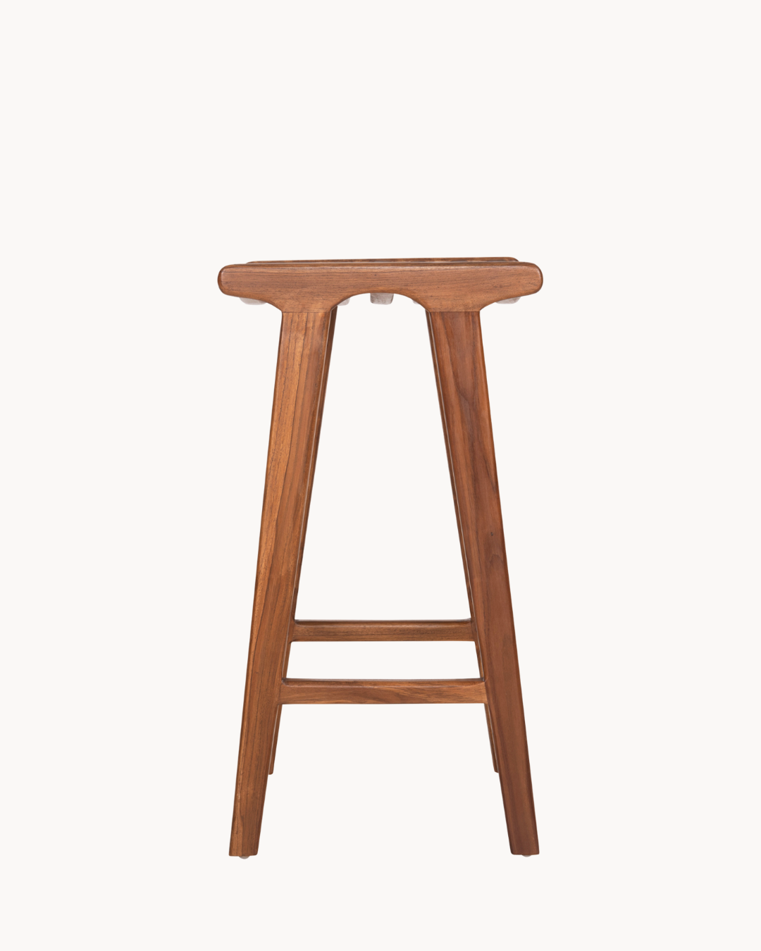 Minimal Σκαμπό Μπαρ από Μασίφ Teak σε Καρυδί 72.5cm - Image 4