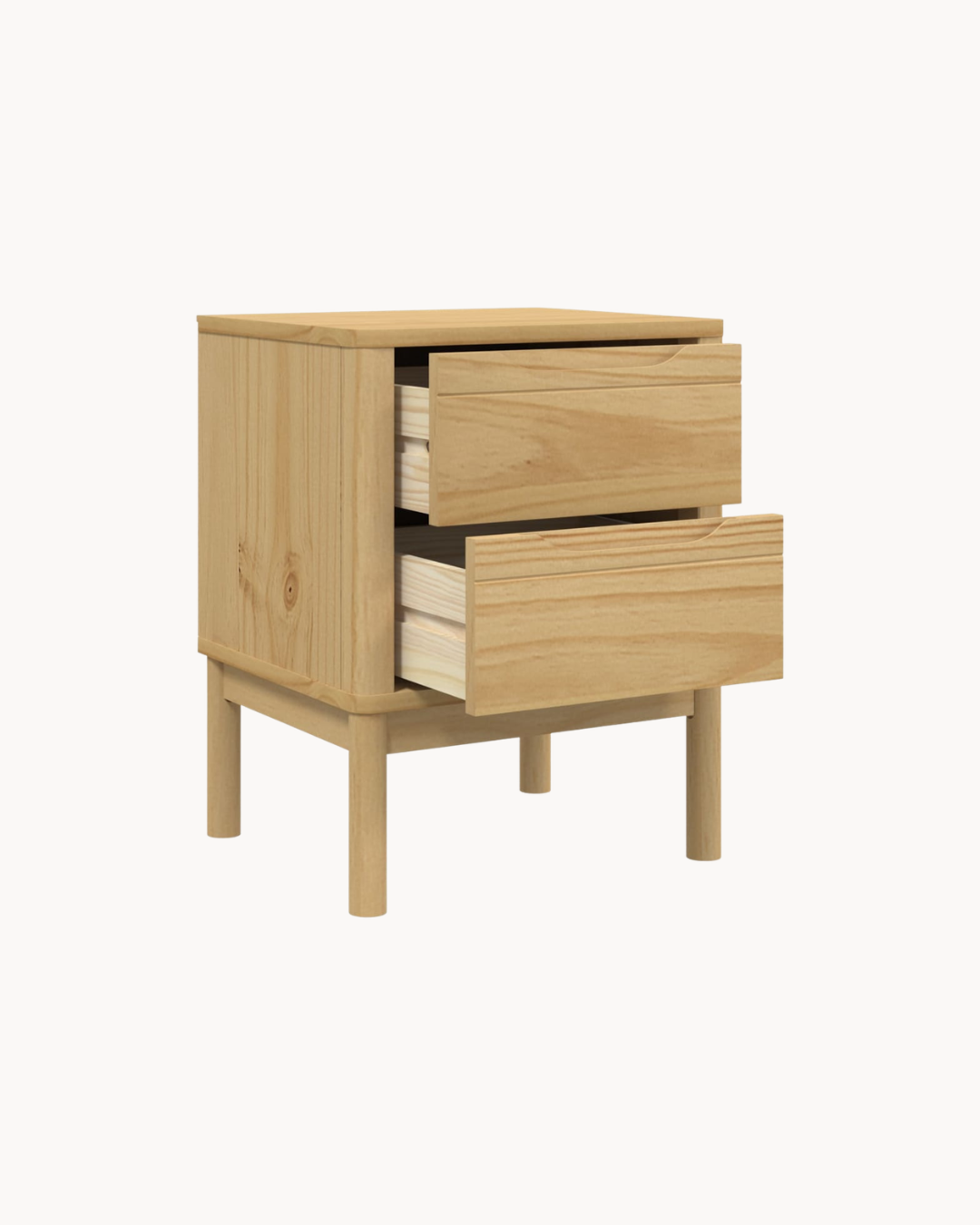 Scandi Κομοδίνο από Μασίφ Ξύλο Πεύκου FLORO 45x39x57εκ φυσικό - Image 4