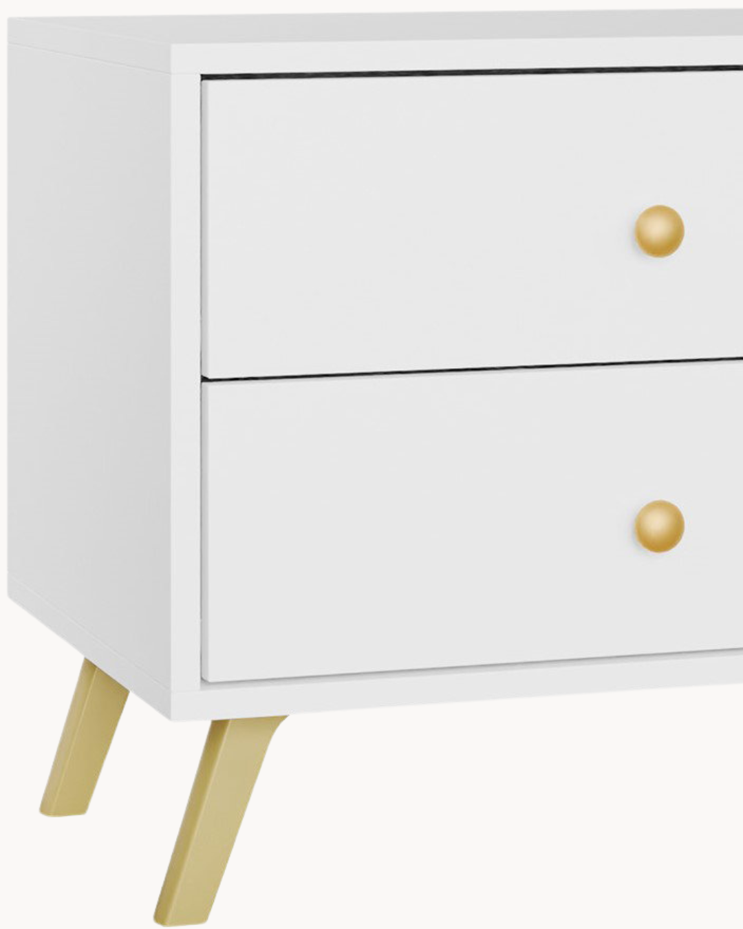 Minimal Modern Κομοδίνο 54x41x48εκ Λευκό/Χρυσό - Image 4
