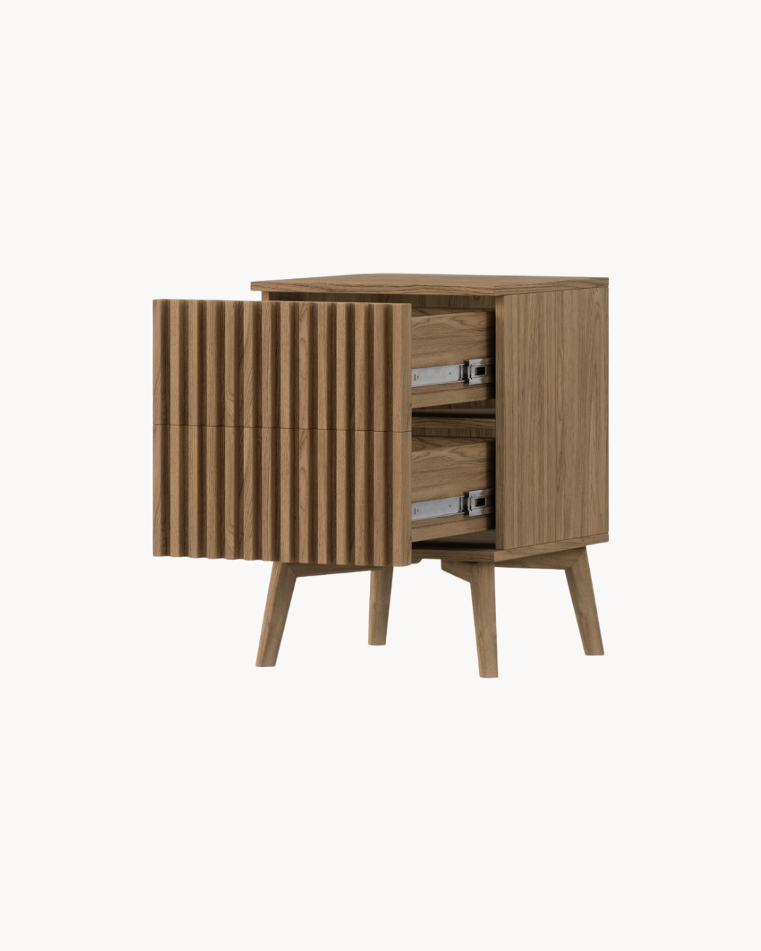 Modern Κομοδίνο Με Δύο συρτάρια 40x40x52εκ Καφέ - Image 3