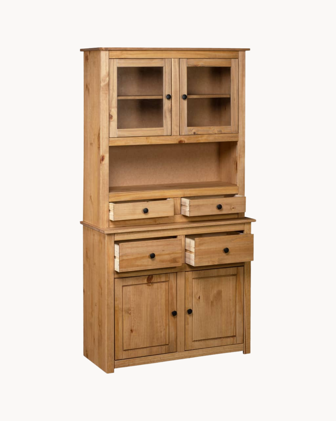 Rustic Modern Βιτρίνα Σκευοθήκη 93cm Φυσικό - Image 4