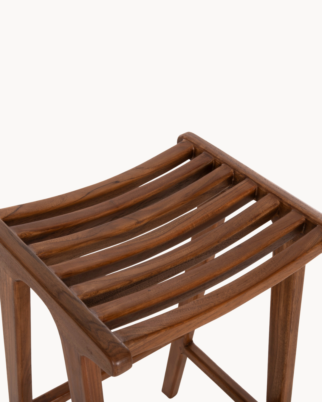Minimal Σκαμπό Μπαρ από Μασίφ Teak σε Καρυδί 72.5cm - Image 5