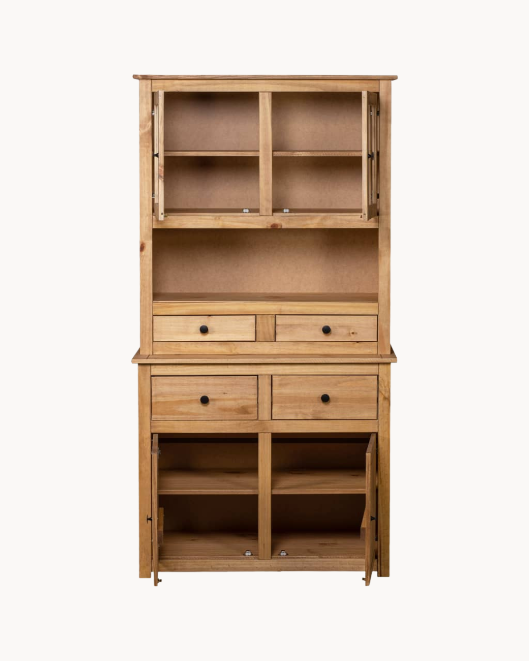 Rustic Modern Βιτρίνα Σκευοθήκη 93cm Φυσικό - Image 5