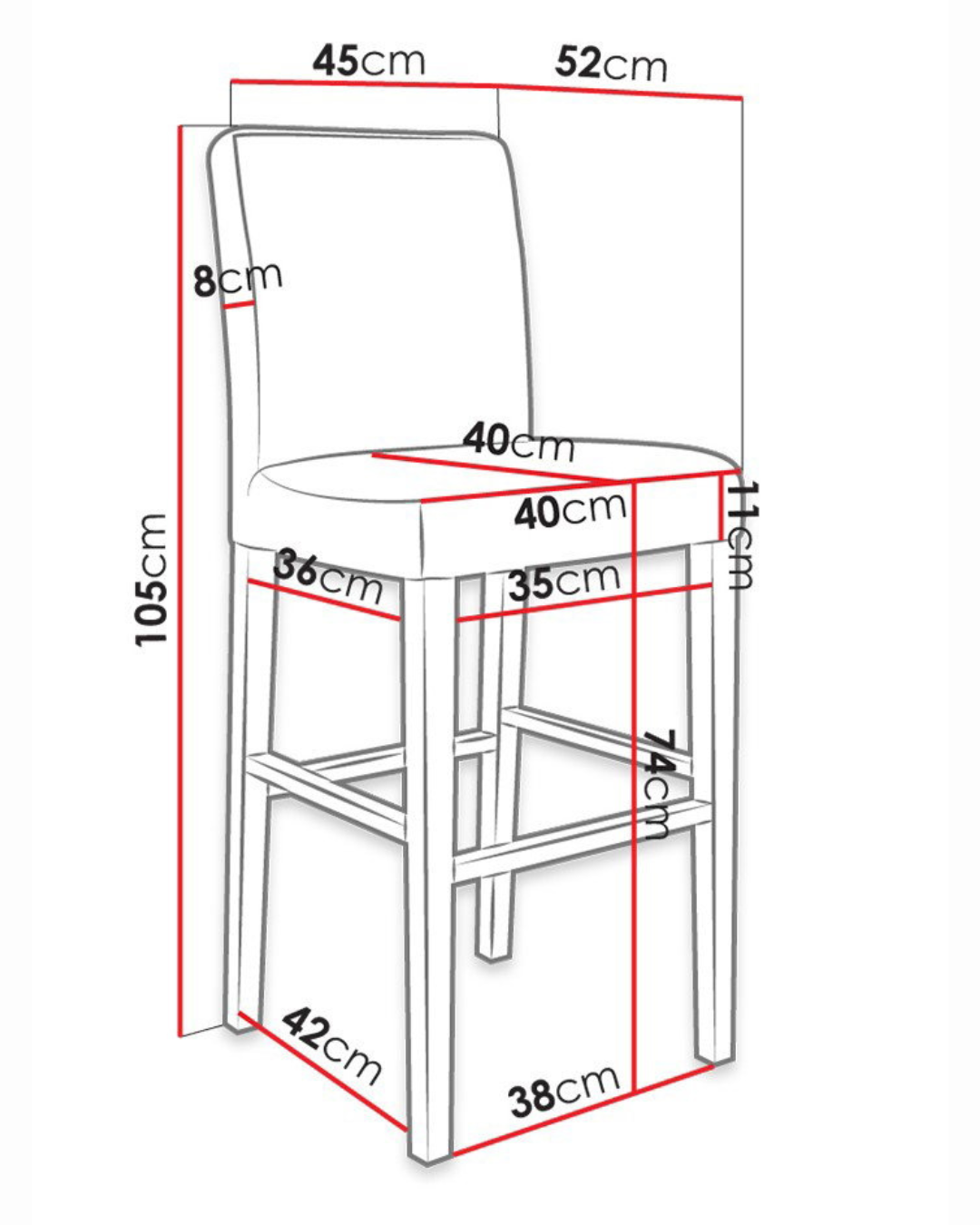 Modern Σκαμπό Μπαρ σε Φυσικό Ξύλο 74cm - Image 5
