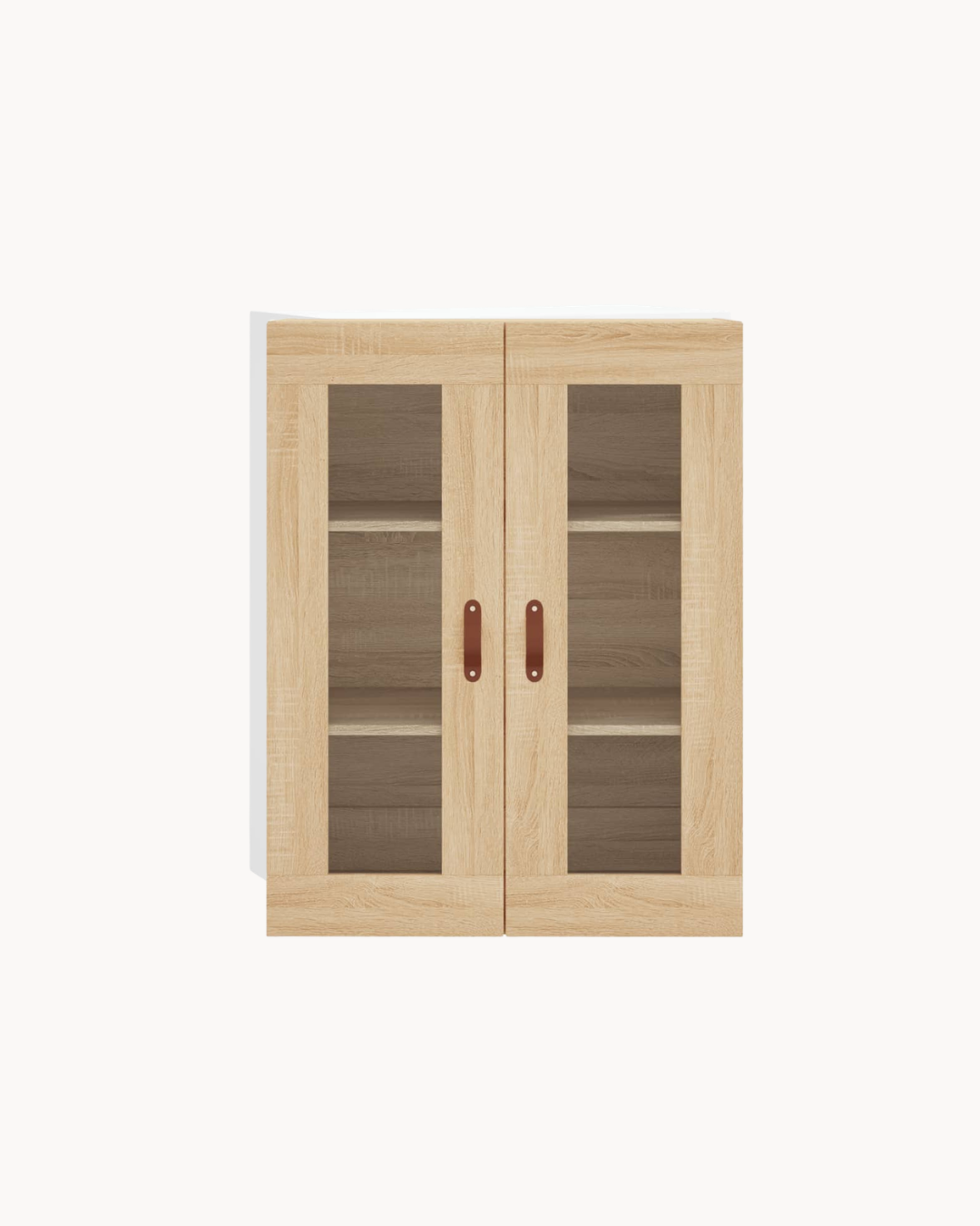 Modern Minimal Βιτρίνα Σκευοθήκη 69,5cm Φυσικό - Image 5