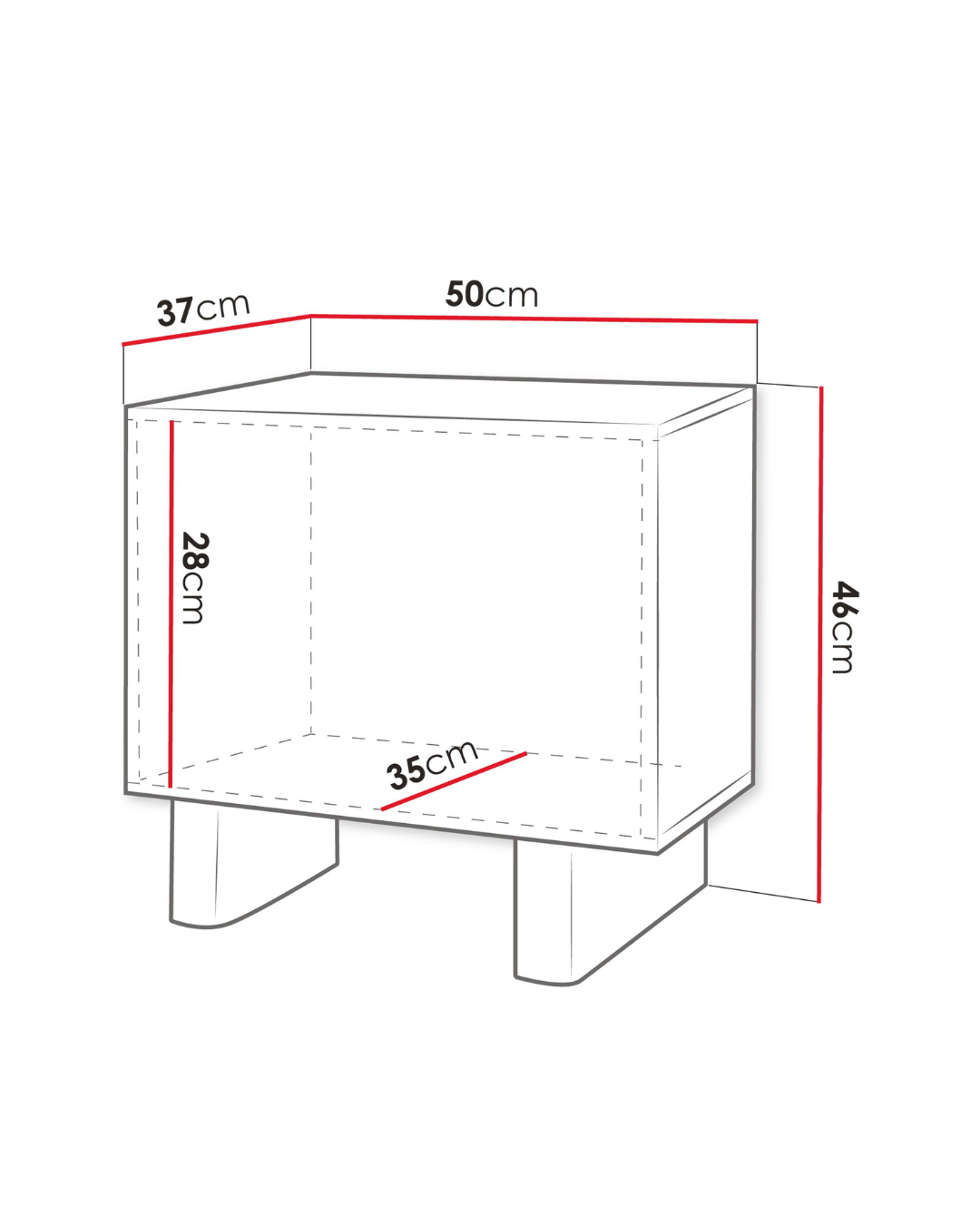 Modern Minimal Κομοδίνο Toyo 50x37x46εκ κασμίρ - Image 5