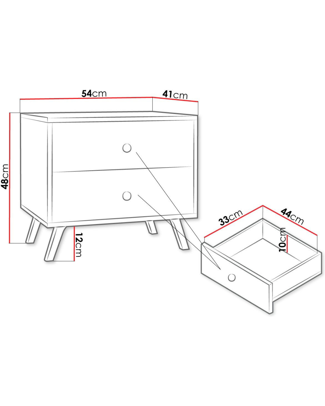 Minimal Modern Κομοδίνο 54x41x48εκ Λευκό/Χρυσό - Image 5