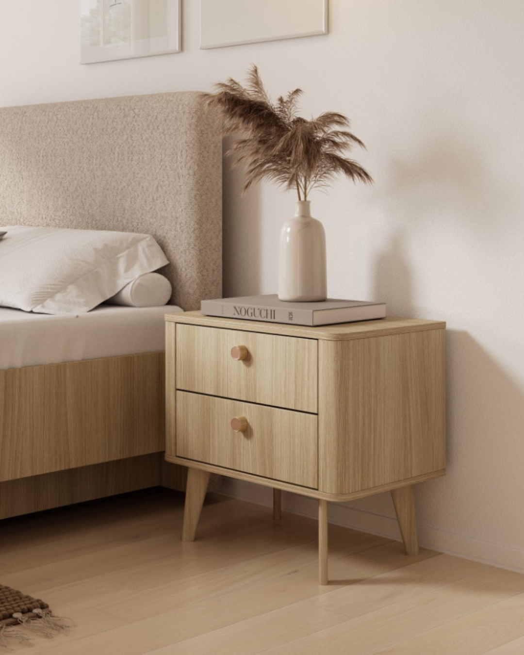 Scandi Modern Κομοδίνο 63,2x38x57,3εκ Φυσικό - Image 2