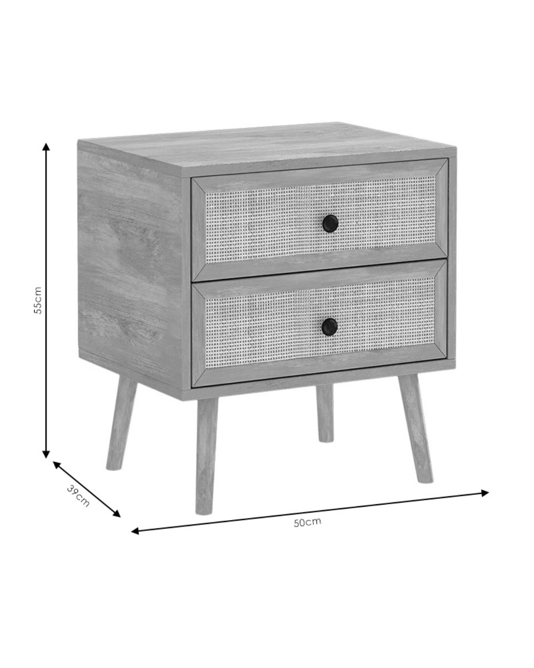 Boho Κομοδίνο Rattan 50x39x55εκ Φυσικό - Image 5