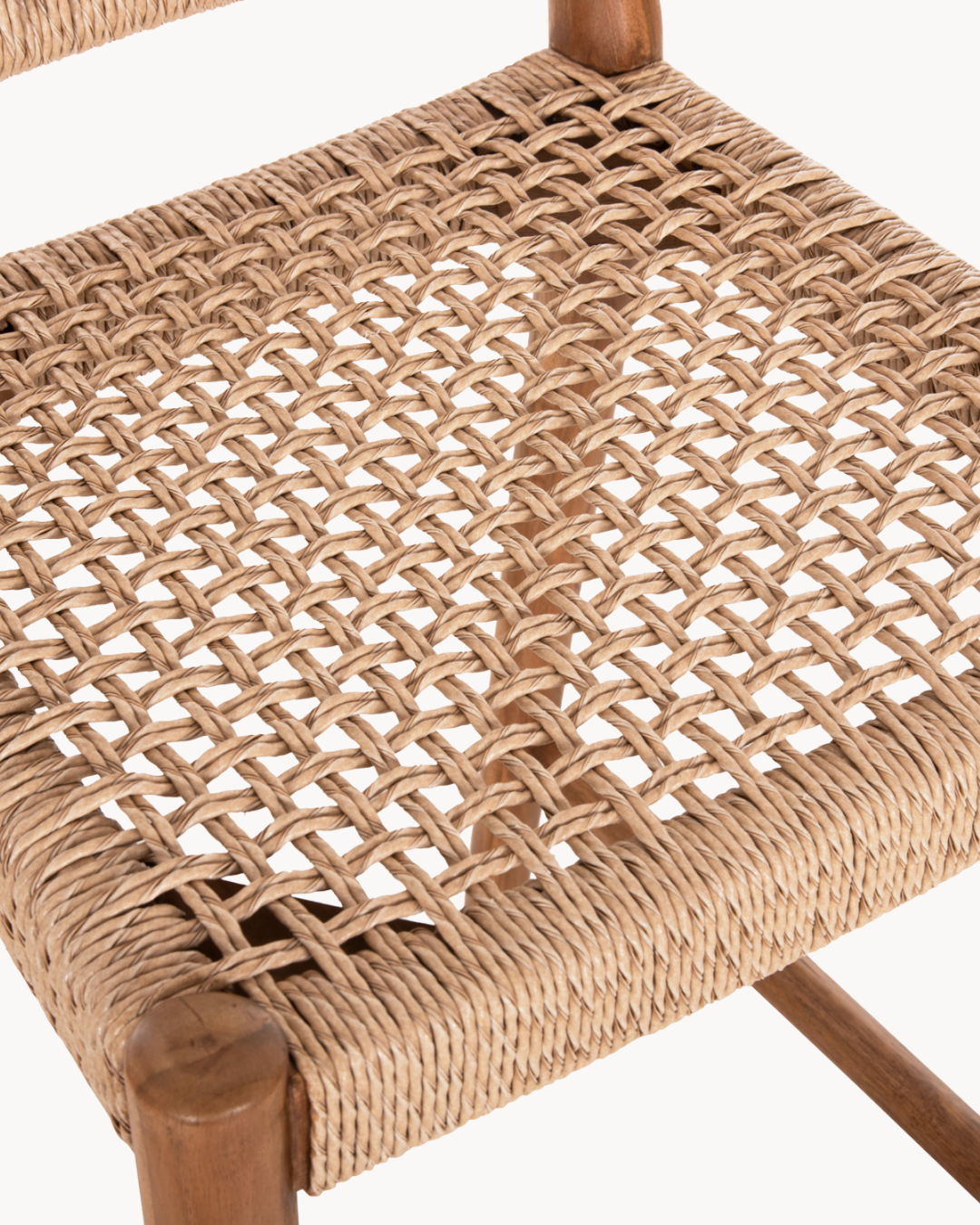 Boho Σκαμπό Μπαρ από Μασίφ Teak με Σχοινί VIRO 75cm - Image 7