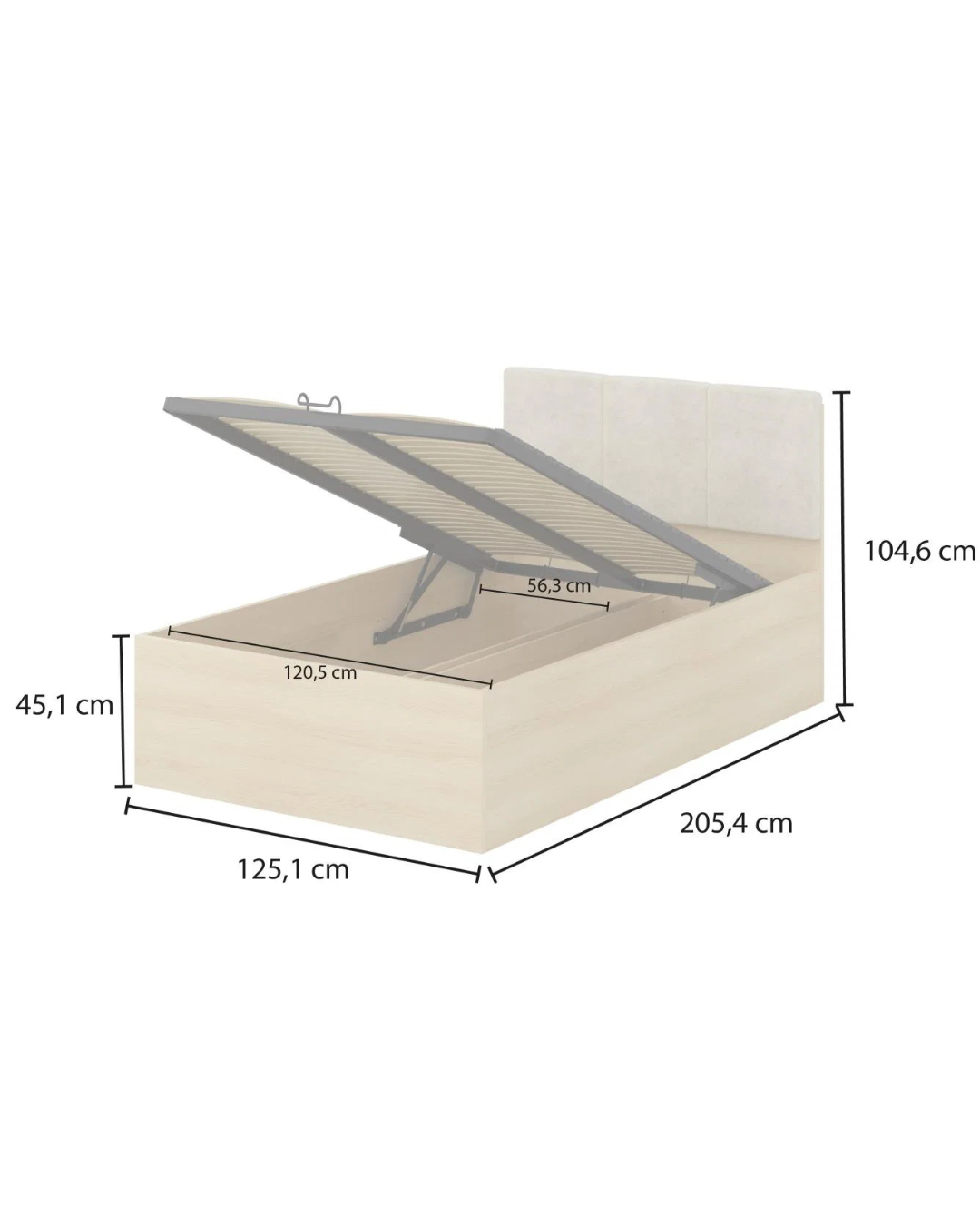 Modern Upholstered Κρεβάτι με Αποθηκευτικό Χώρο 3 Μεγέθη Μπεζ - Image 8