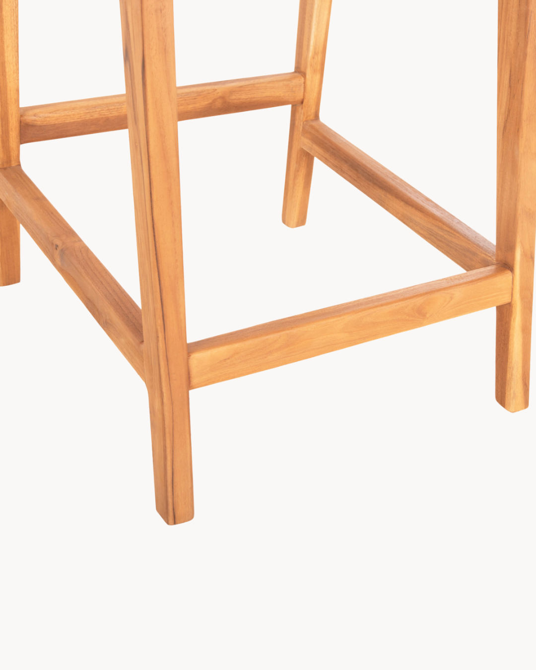 Boho Σκαμπό Μπαρ από Μασίφ Teak με Σχοινί VIRO 60cm - Image 8