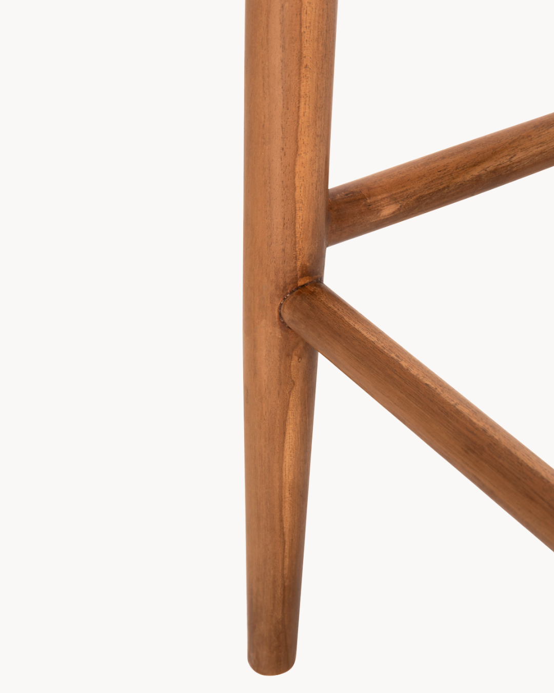 Boho Σκαμπό Μπαρ από Μασίφ Teak με Σχοινί VIRO 75cm - Image 8