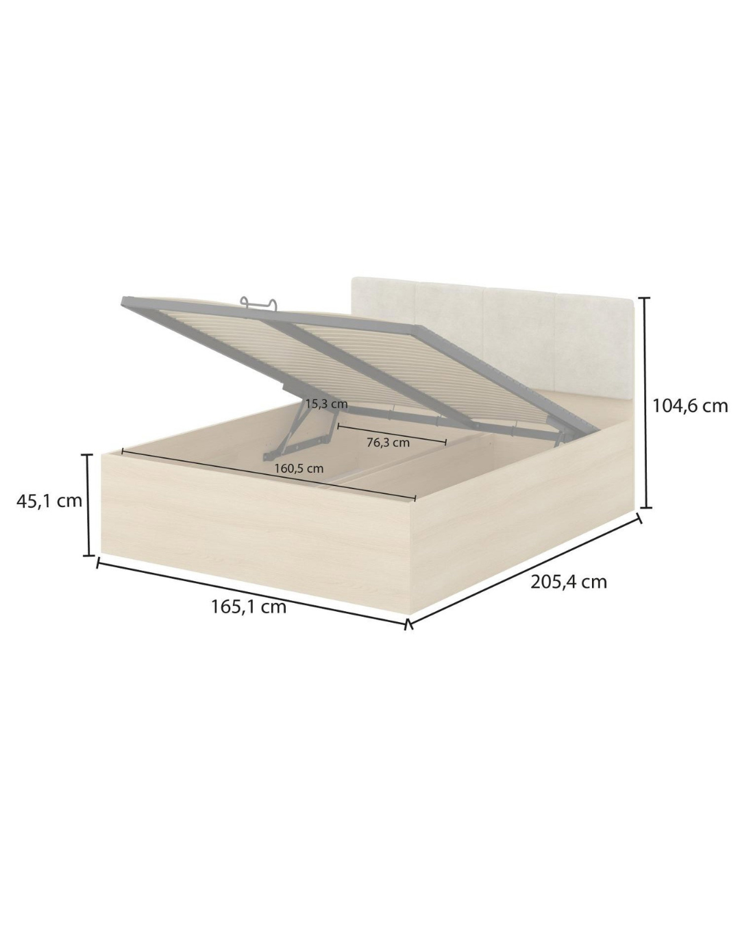 Modern Upholstered Κρεβάτι με Αποθηκευτικό Χώρο 3 Μεγέθη Μπεζ - Image 7