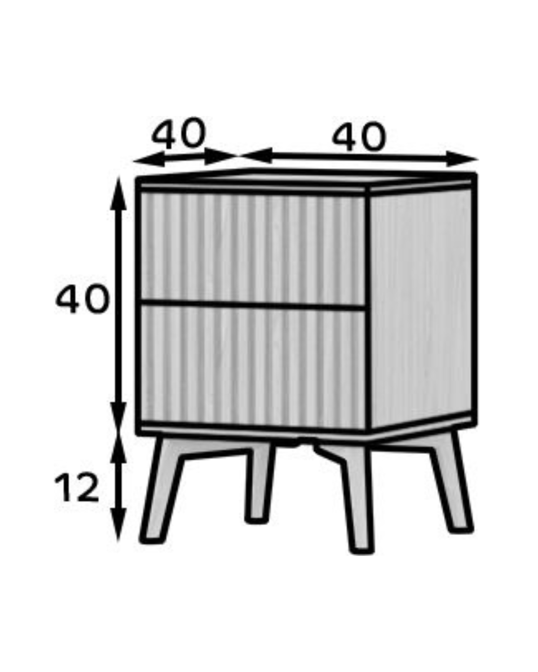 Modern Κομοδίνο Με Δύο συρτάρια 40x40x52εκ Καφέ - Image 7