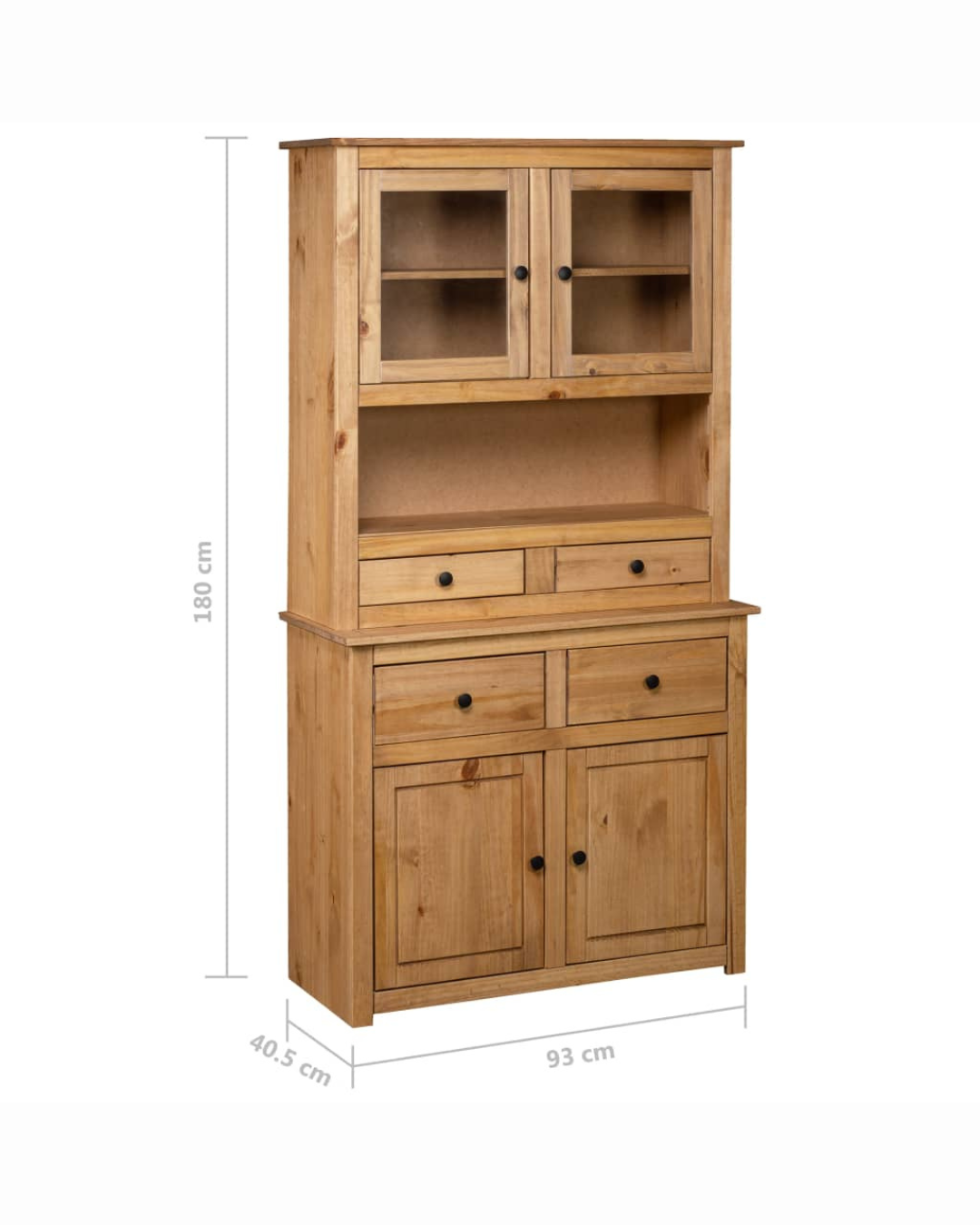 Rustic Modern Βιτρίνα Σκευοθήκη 93cm Φυσικό - Image 8