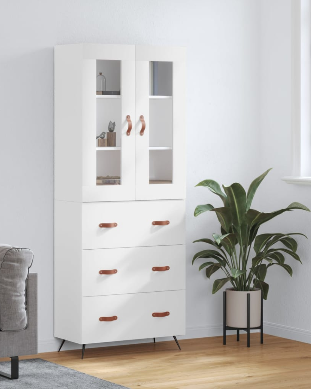 Contemporary Minimal Βιτρίνα 69,5cm Λευκό - Image 2
