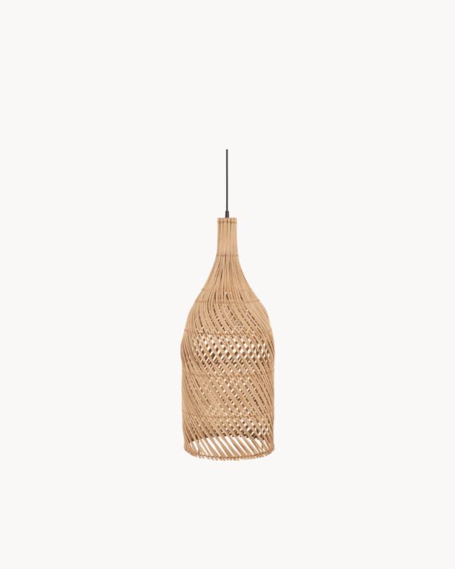 Boho Κρεμαστό Φωτιστικό από Rattan Φ23x53 εκ. Φυσικό