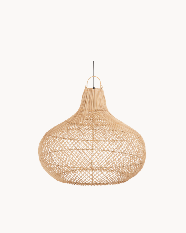 Wabi Sabi Κρεμαστό Φωτιστικό από Rattan Φ54x52 εκ. Φυσικό