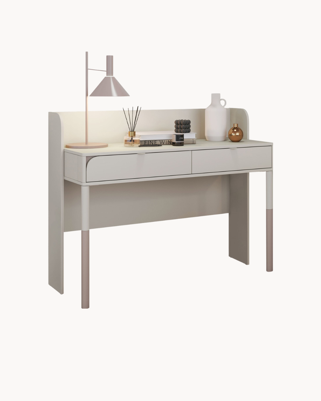 Chic Modern Γραφείο με 2 συρτάρια 122cm Μπεζ - Image 3