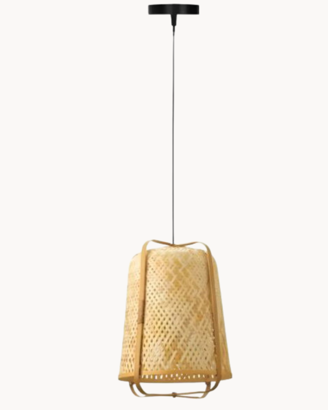 Modern Φωτιστικό Οροφής από Bamboo 40x40x53 εκ. Φυσικό - Image 3
