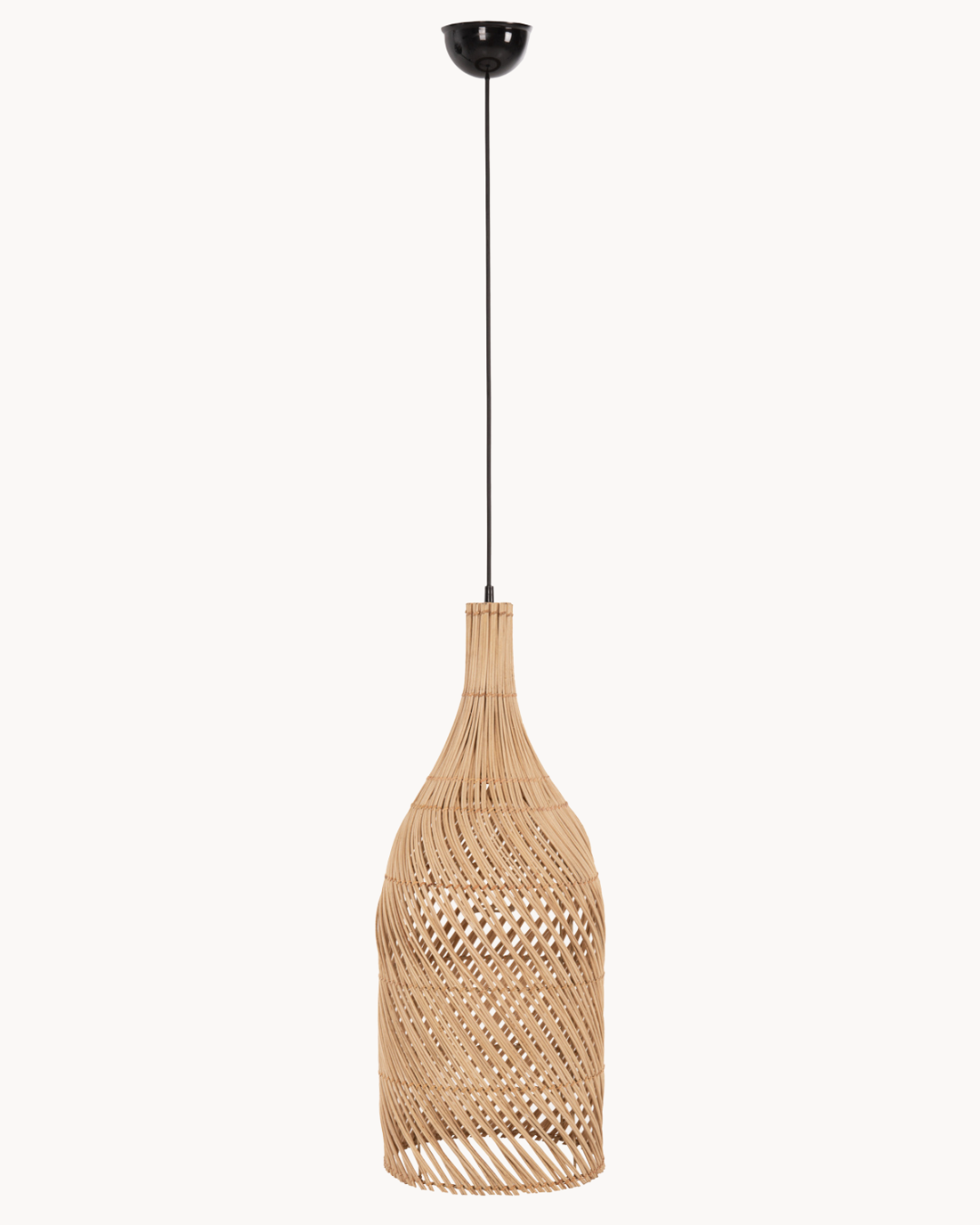 Boho Κρεμαστό Φωτιστικό από Rattan Φ23x53 εκ. Φυσικό - Image 3