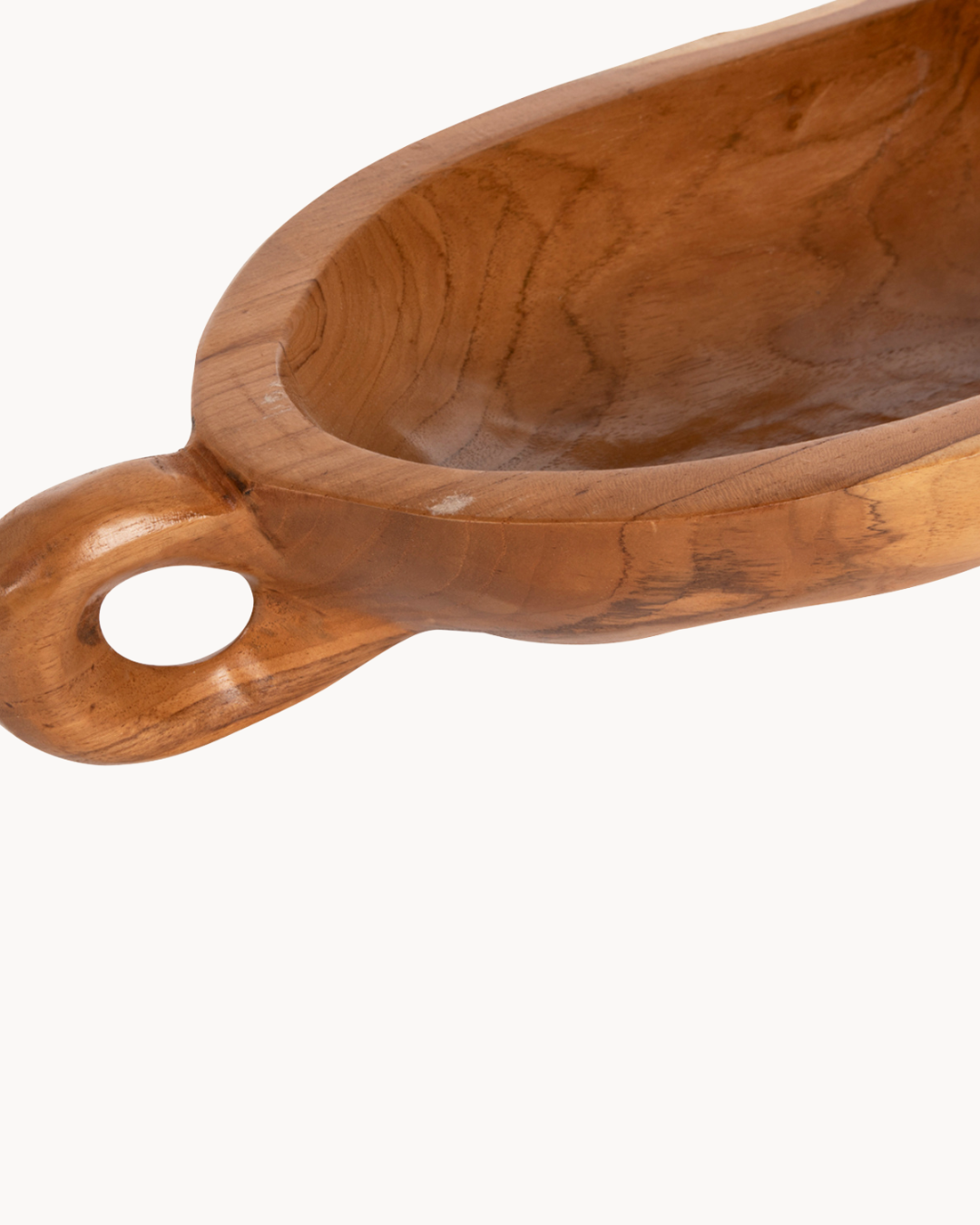 Organic Χειροποίητο Διακοσμητικό Μπολ Μασίφ Ξύλο Teak 64x21,5x9,5 εκ. Φυσικό - Image 3