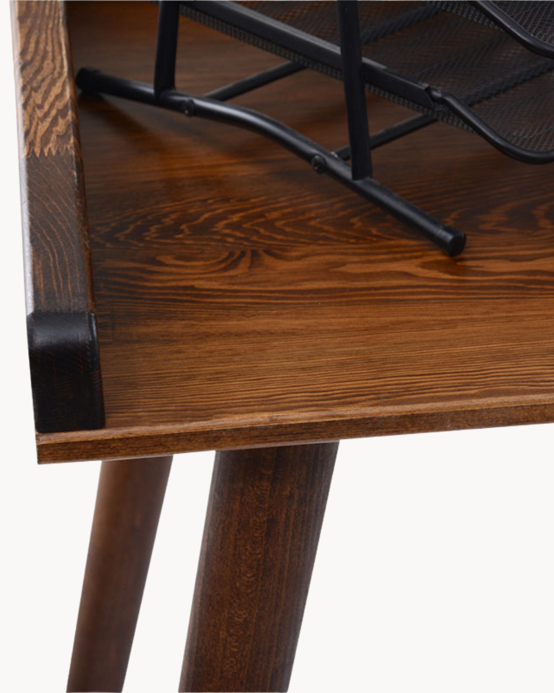 Modern Γραφείο Εργασίας από Ξύλο Πεύκου 119cm Καρυδί - Image 4