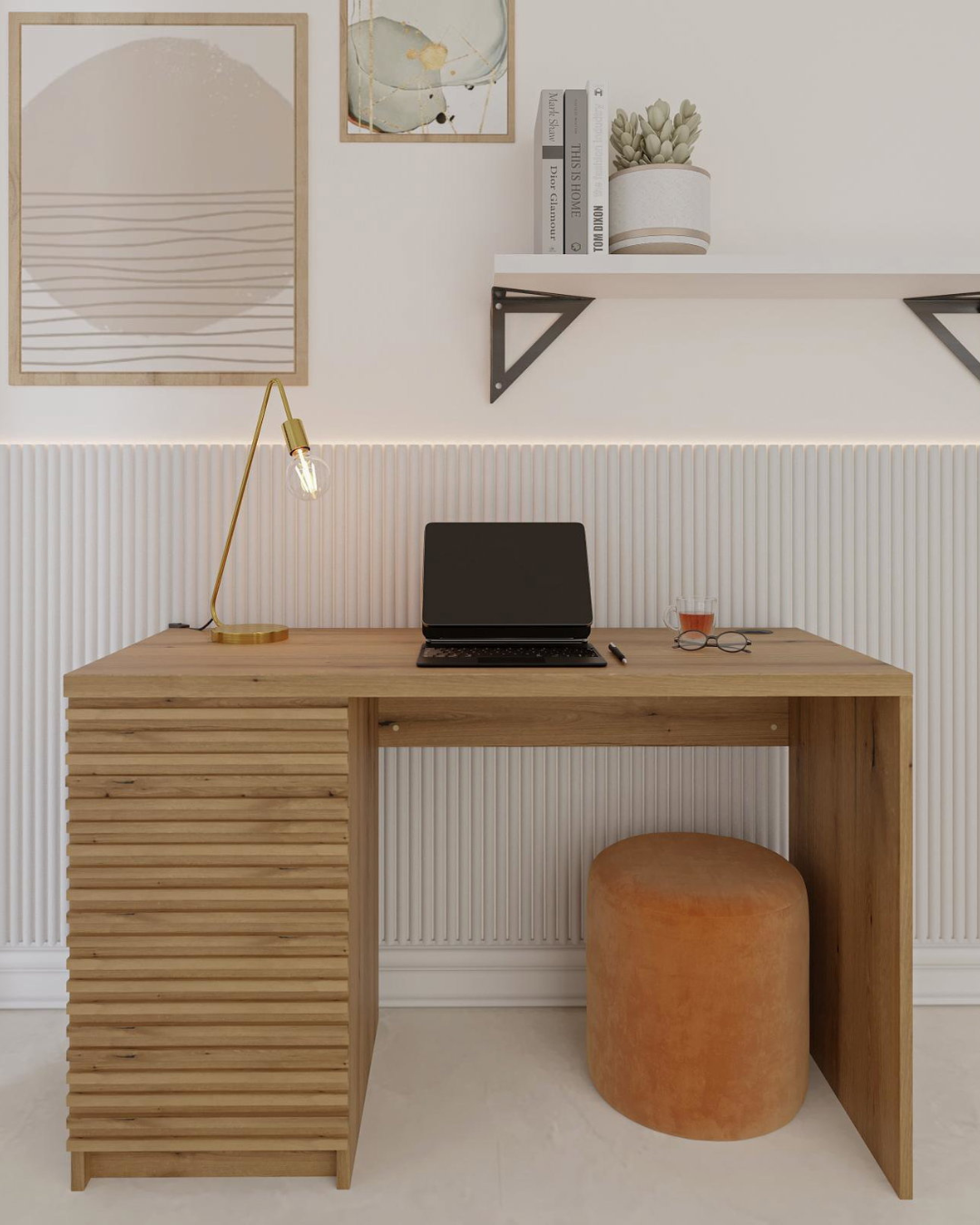 Modern Γραφείο Με συρτάρια 120cm φυσικό - Image 2