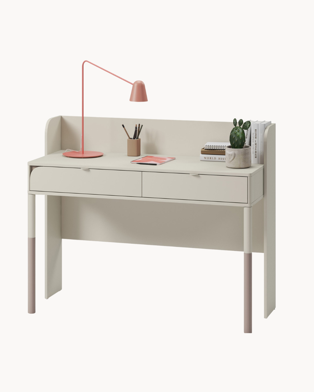 Chic Modern Γραφείο με 2 συρτάρια 122cm Μπεζ - Image 5