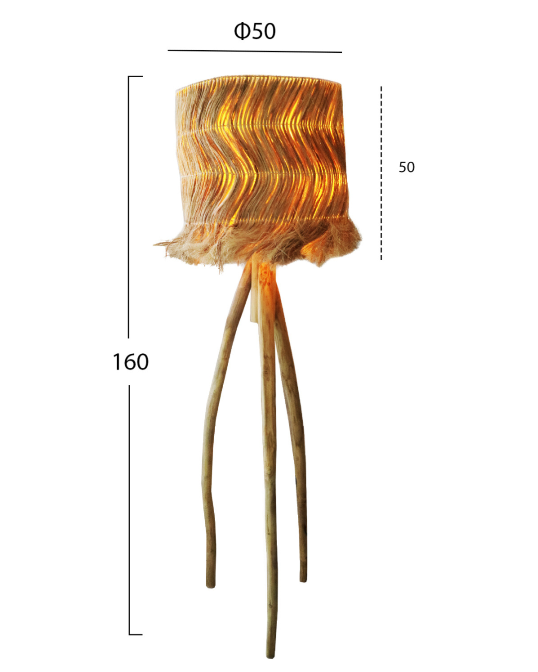 Organic Φωτιστικό Δαπέδου από Μασίφ Ξύλο Teak 50x50x158 εκ. Φυσικό - Image 4