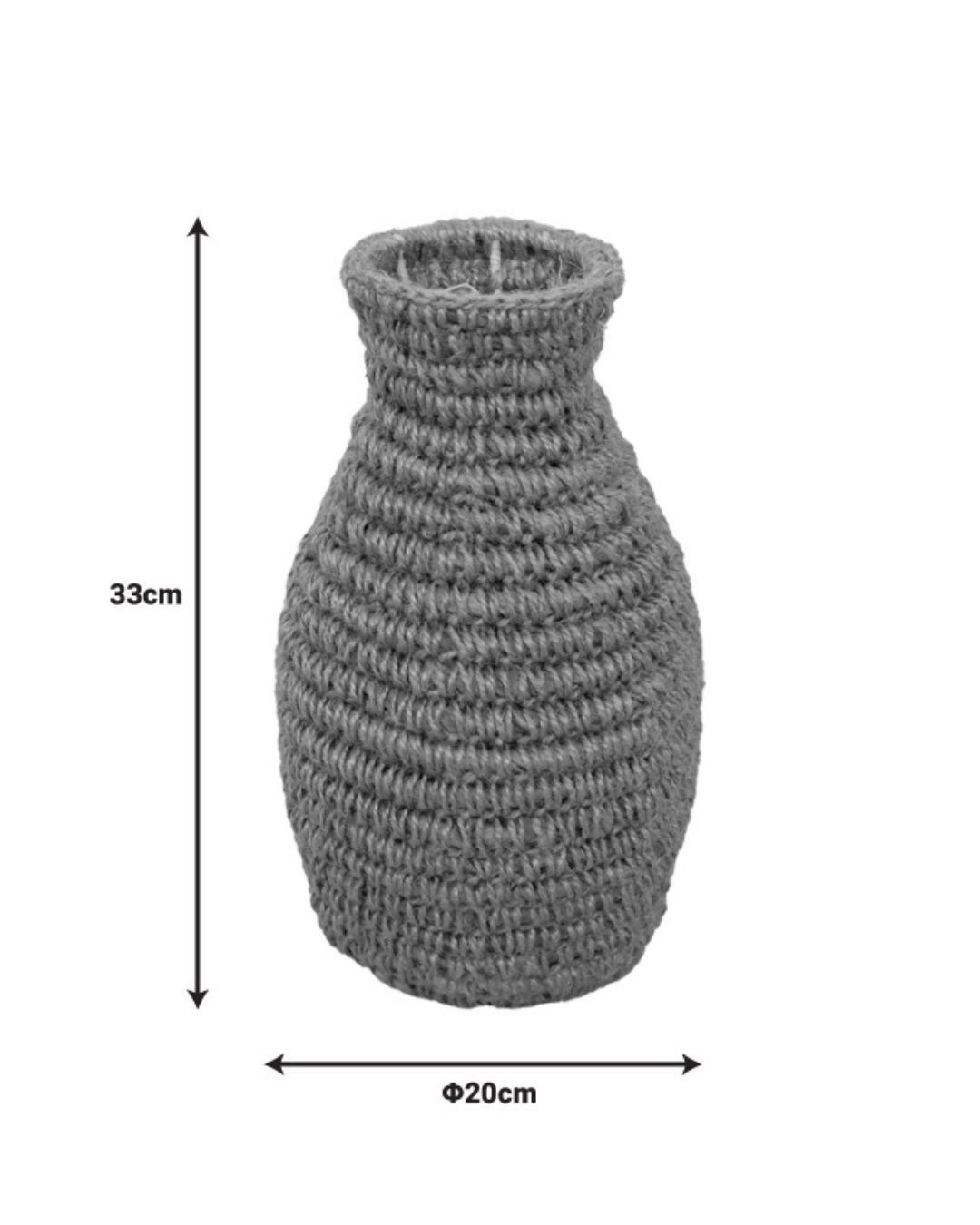 Organic Διακοσμητικό Βάζο από Sisal 20x20x33 εκ. Φυσικό - Image 4