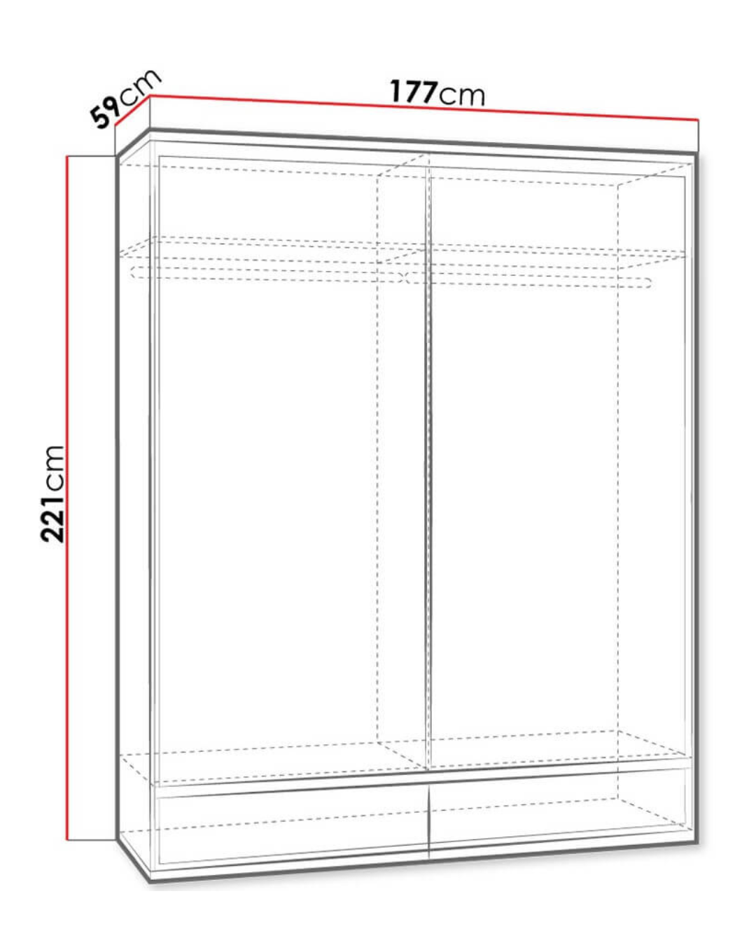 Modern Minimal Συρόμενη Ντουλάπα 177 εκ. Φυσικό - Image 5