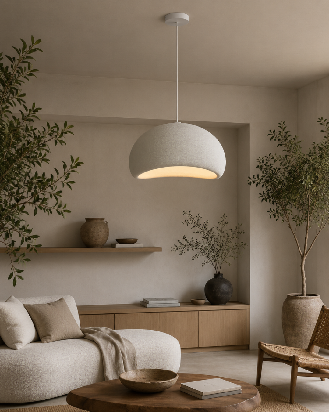 Wabi Sabi Κρεμαστό Φωτιστικό Οροφής 50x100 εκ. Λευκό - Image 2