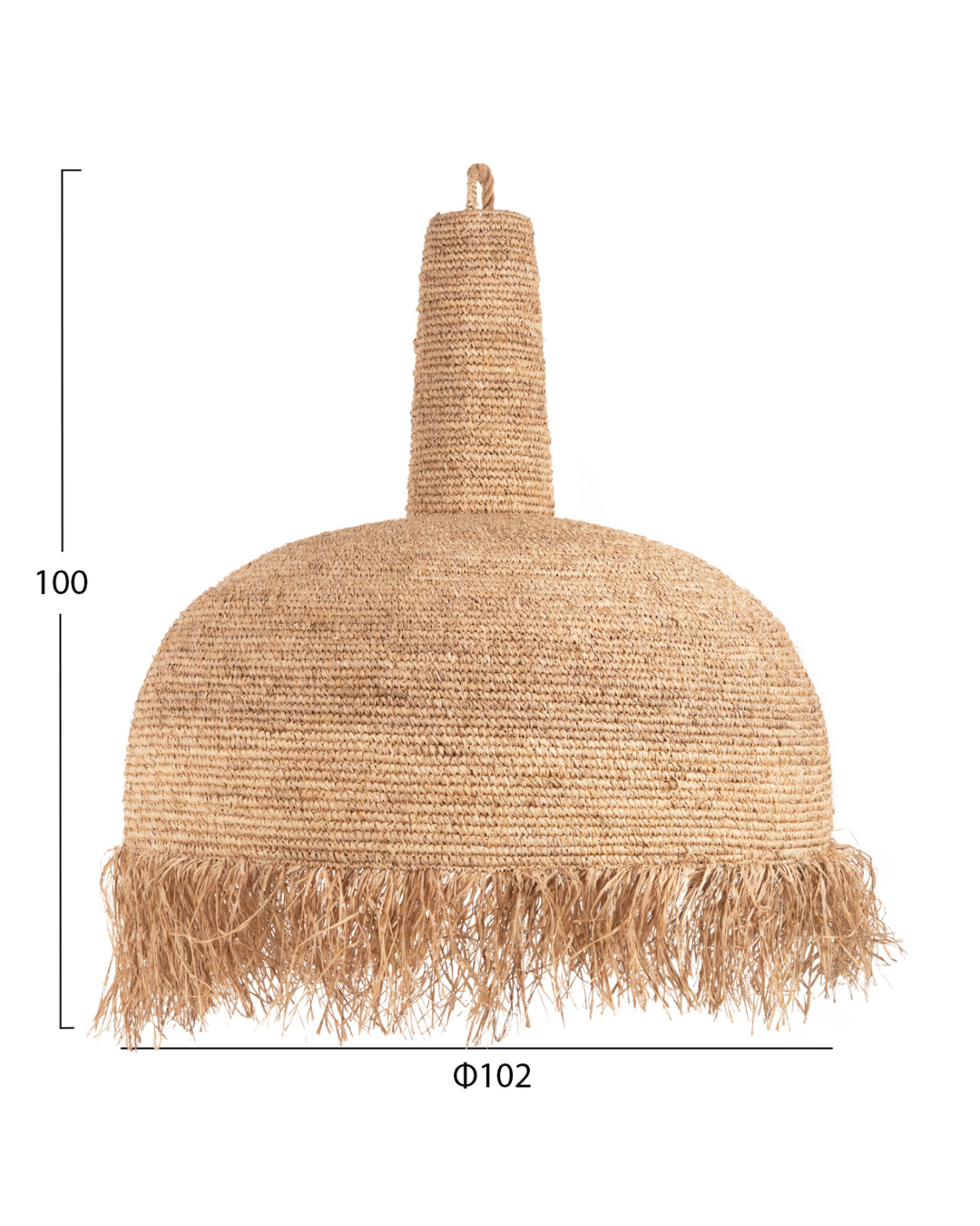 Boho Κρεμαστό Φωτιστικό από Ίνες Φοίνικα Φ102x100 εκ. Φυσικό - Image 6