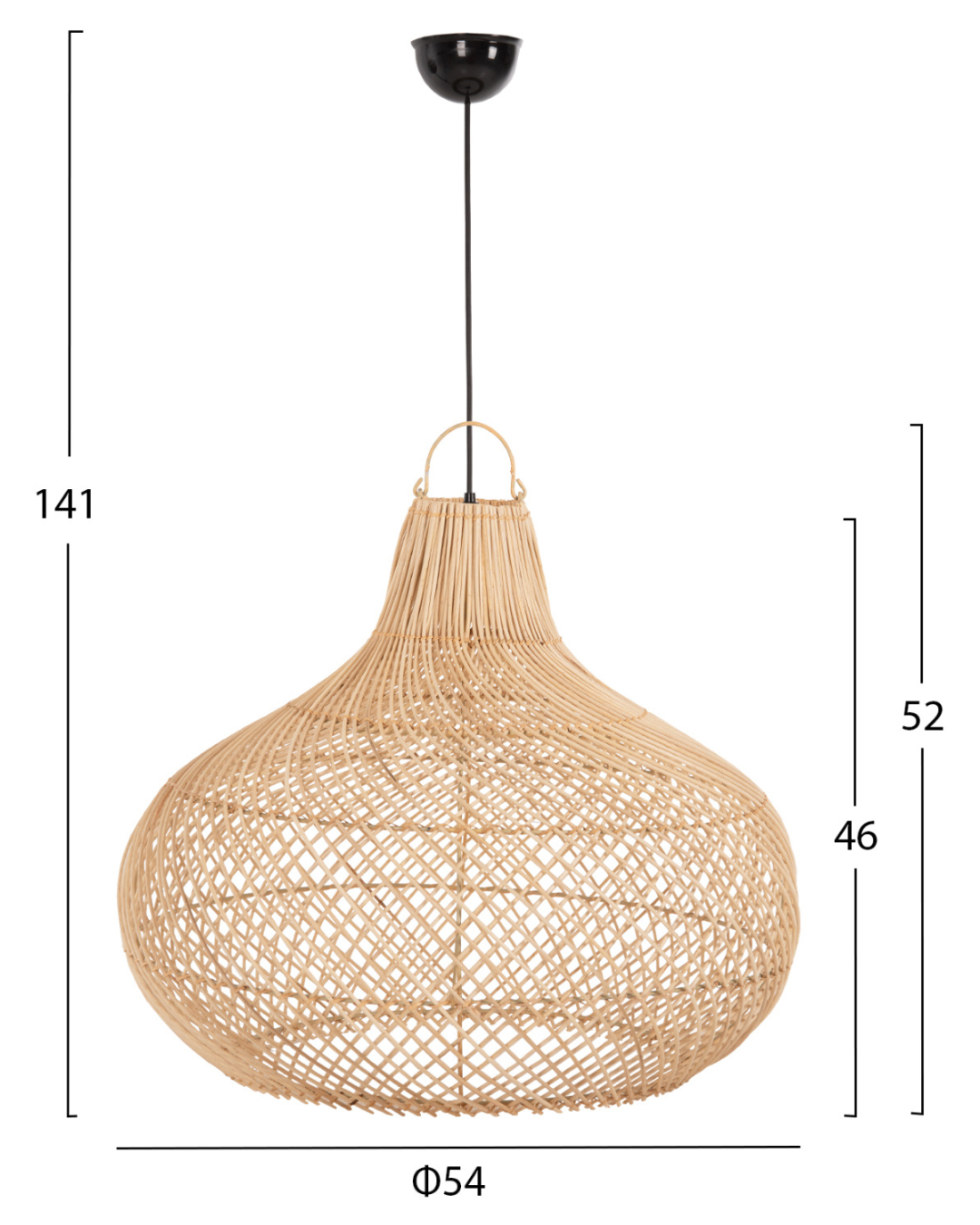 Wabi Sabi Κρεμαστό Φωτιστικό από Rattan Φ54x52 εκ. Φυσικό - Image 6