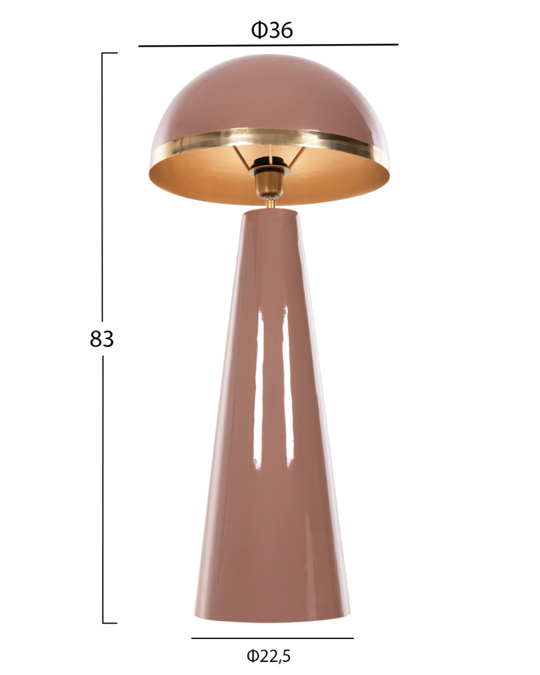 70s Retro Φωτιστικό Δαπέδου Φ36,5x84 εκ. Σομόν-Χρυσό - Image 8