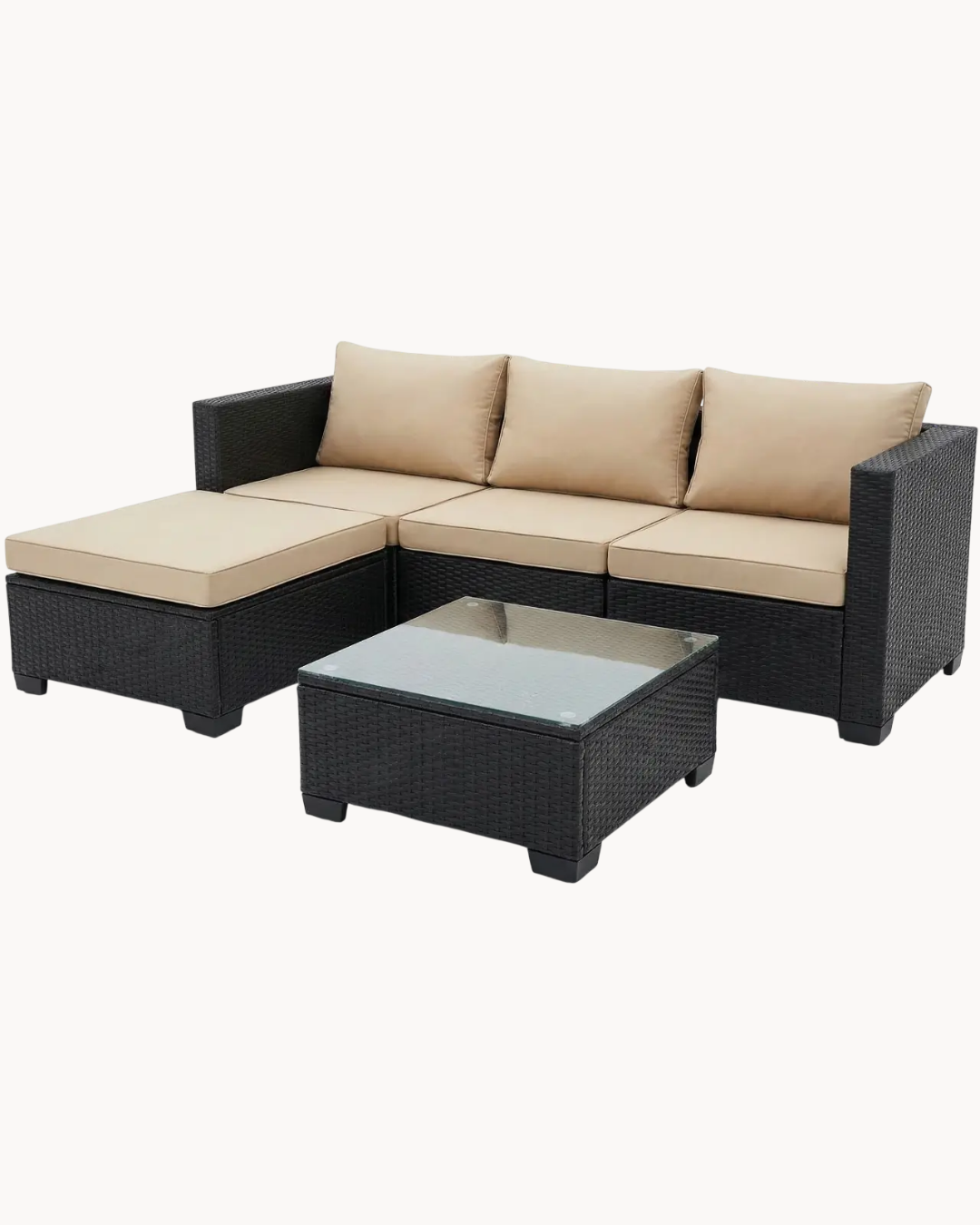 Modern Σετ Σαλονιού Κήπου Γωνιακό 230x80x67 εκ. Καφέ - Image 3