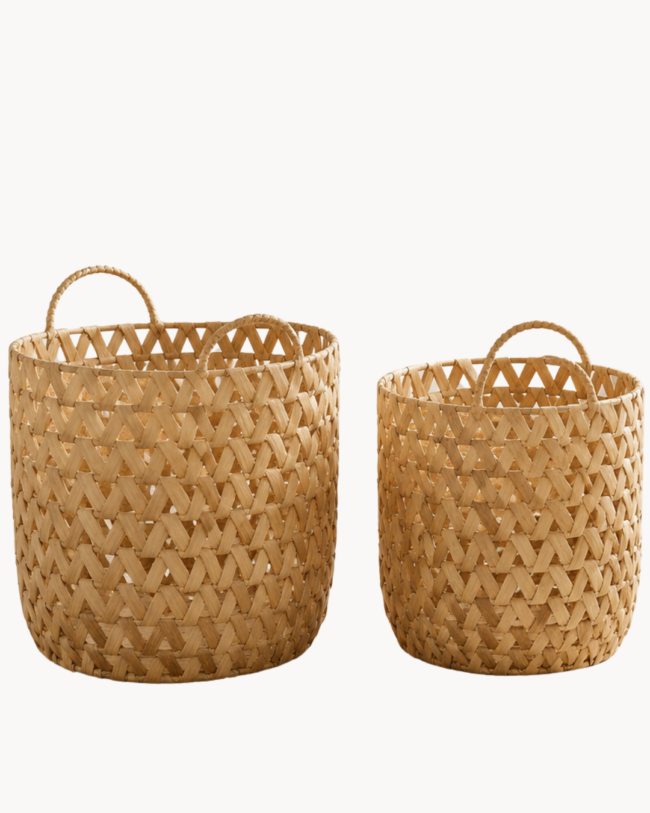 Natural Boho Σετ Διακοσμητικών Καλαθιών 2τμχ Φυσικό