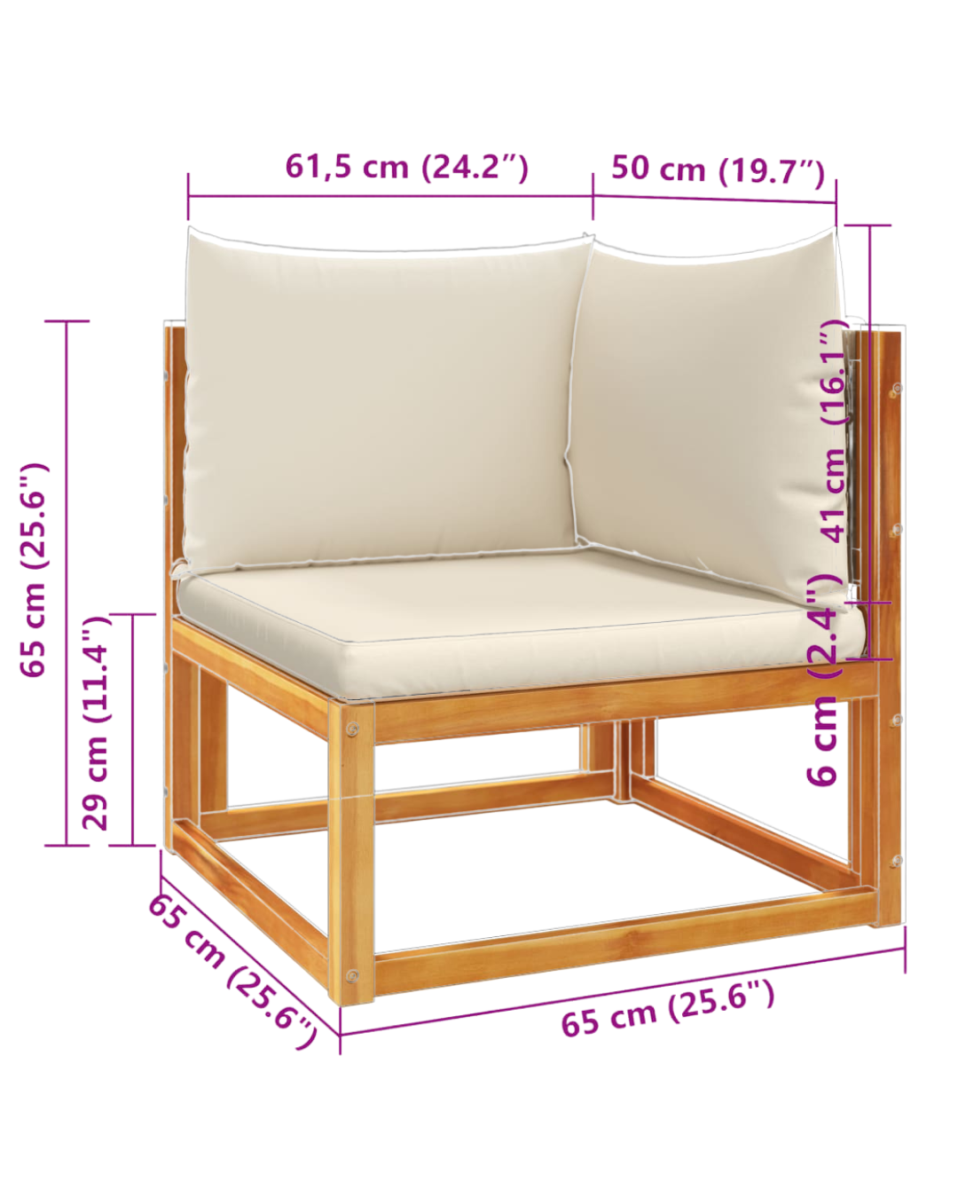 Φτιάξτε το Δικό σας Set από Μασίφ Ξύλο Ακακίας & PE Rattan Φυσικό/Κρεμ - Image 9