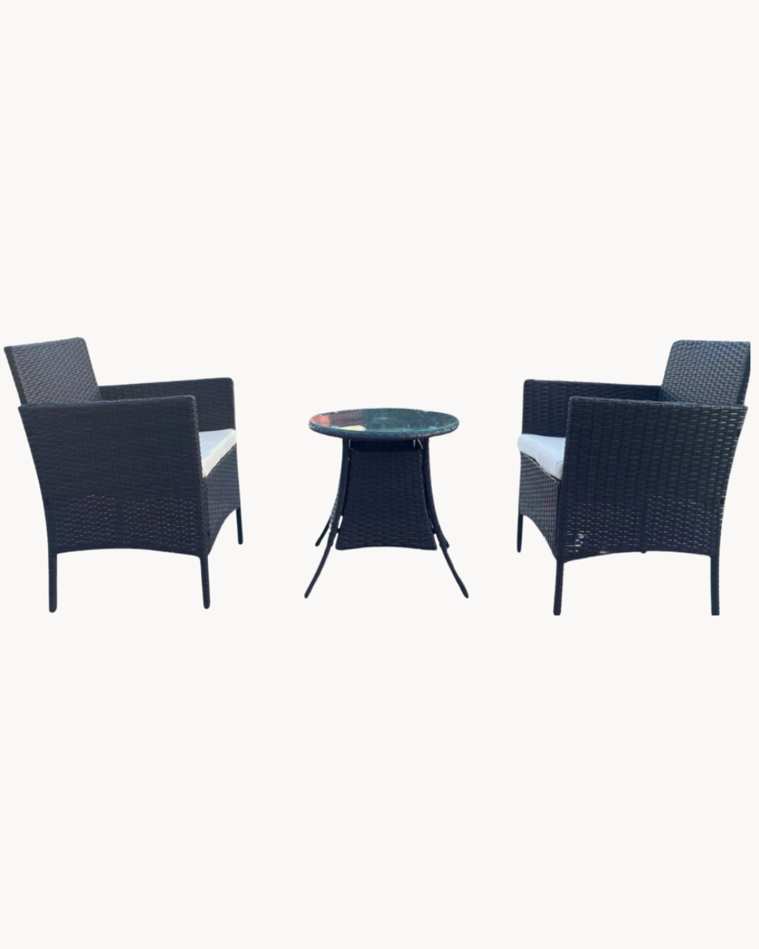 Urban Rattan Σετ Τραπεζαρίας από Συνθετικό Rattan 53x53x54 εκ. Γκρι - Image 3