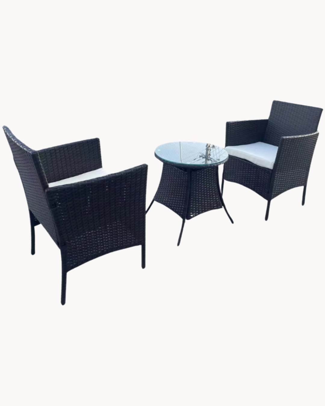 Urban Rattan Σετ Τραπεζαρίας από Συνθετικό Rattan 53x53x54 εκ. Γκρι - Image 5