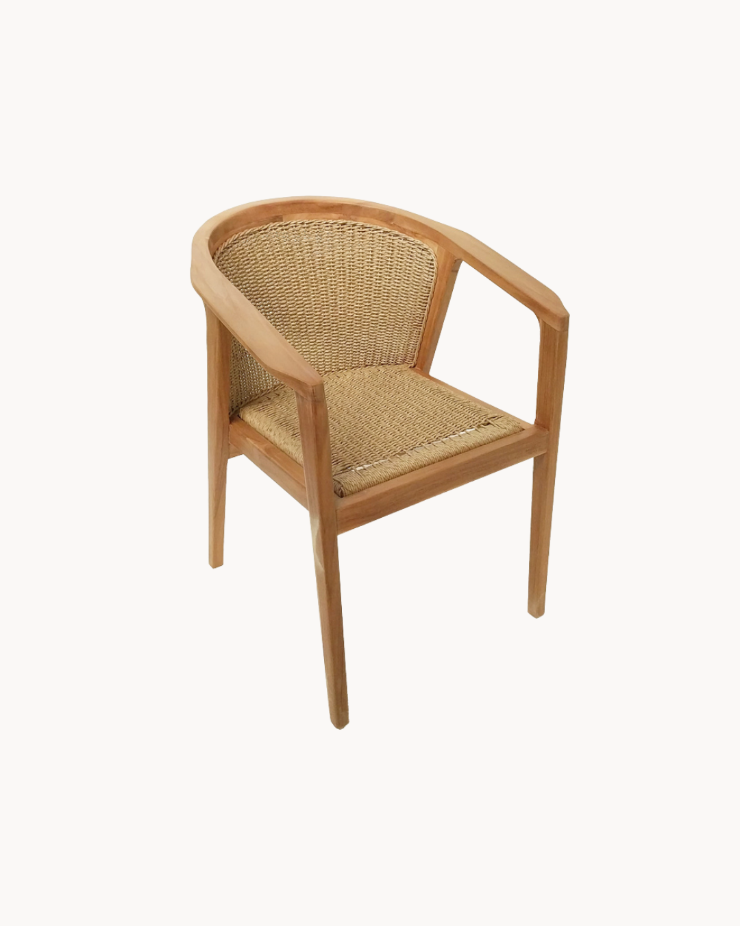 Elegance Σετ Τραπεζαρίας Κήπου 5 τμχ από Ξύλο Teak & Σχοινί 120x120x75 εκ. Φυσικό - Image 6