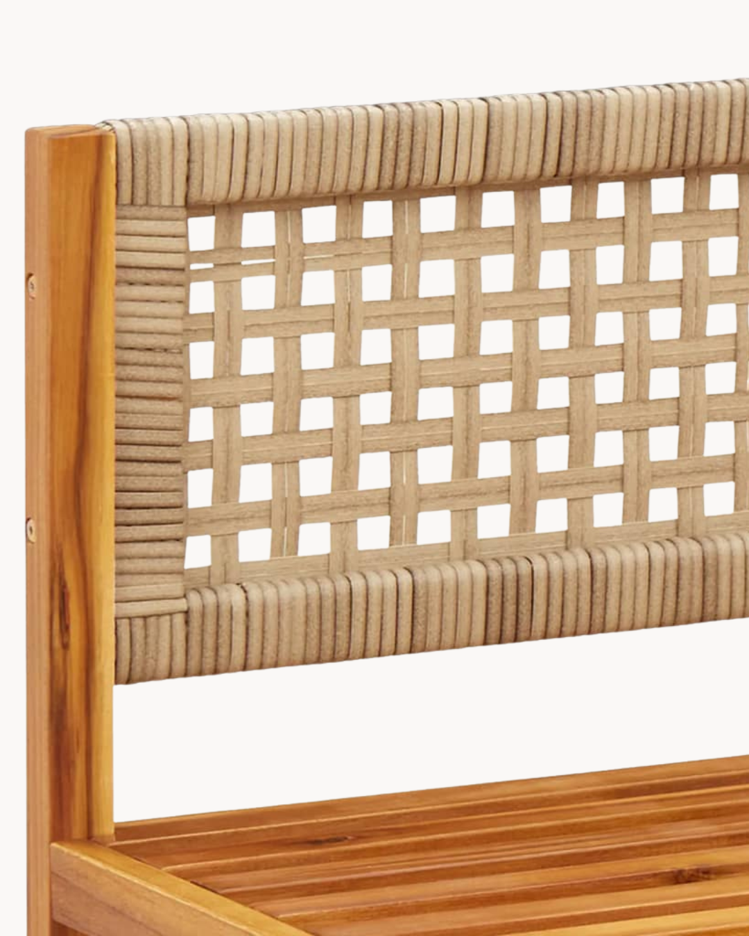 Φτιάξτε το Δικό σας Set από Μασίφ Ξύλο Ακακίας & PE Rattan Φυσικό/Κρεμ - Image 6