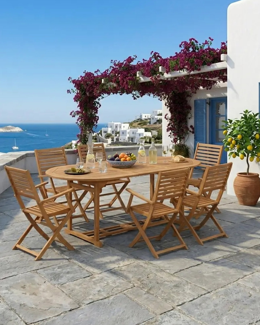 Expandable Σετ Τραπεζαρίας Κήπου από Μασίφ Ξύλο Ακακίας120-170x100x74 εκ. Φυσικό - Image 4