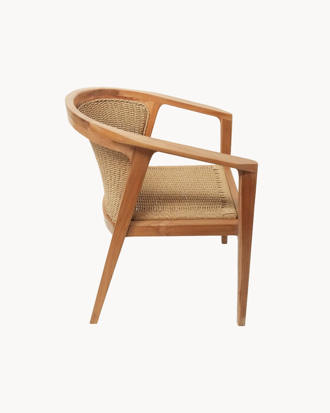 Elegance Σετ Τραπεζαρίας Κήπου 5 τμχ από Ξύλο Teak & Σχοινί 120x120x75 εκ. Φυσικό - Image 7