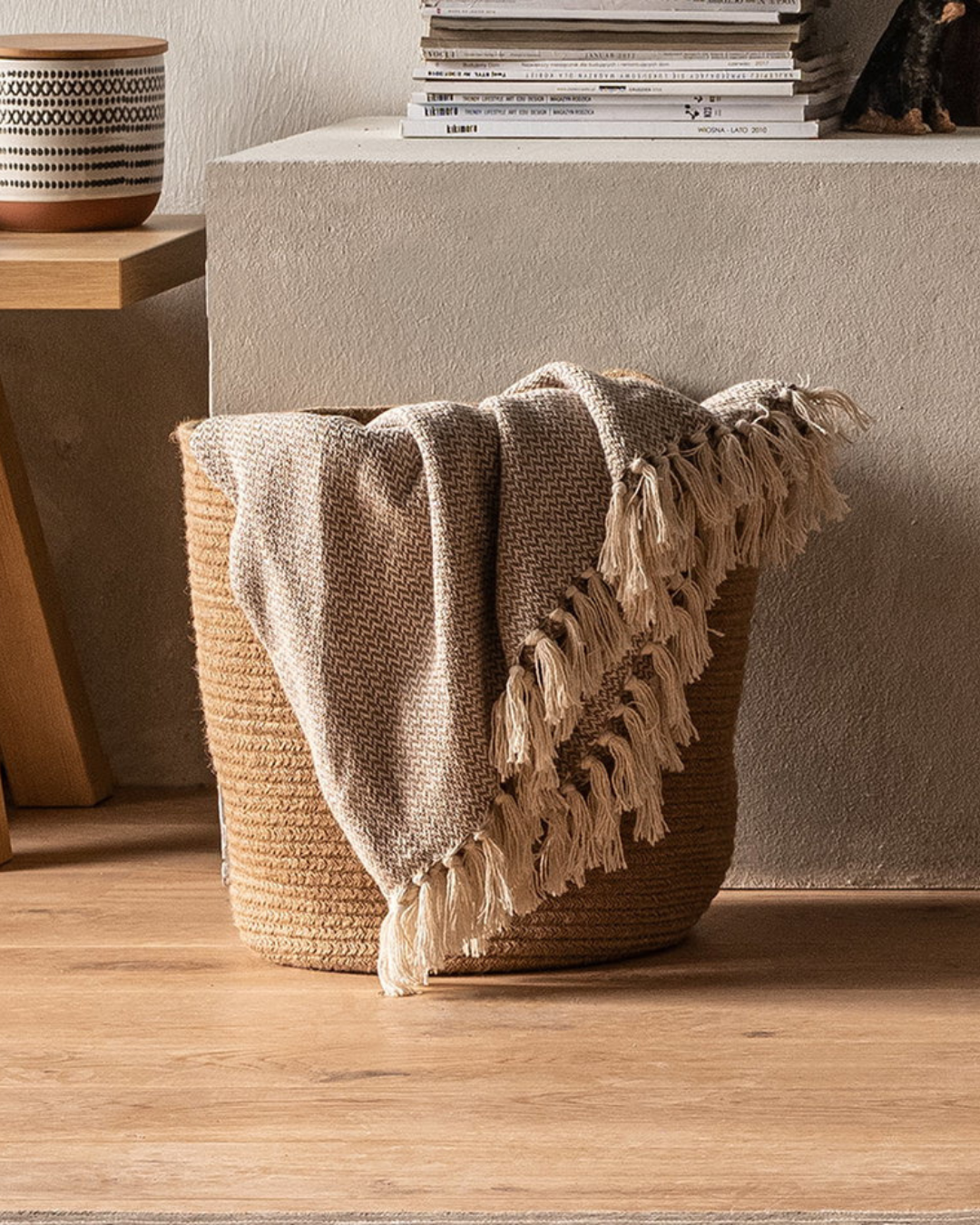 Earthy Artisan Μεγάλο Καλάθι από Σχοινί Γιούτας 40x40x38 εκ. Φυσικό - Image 2