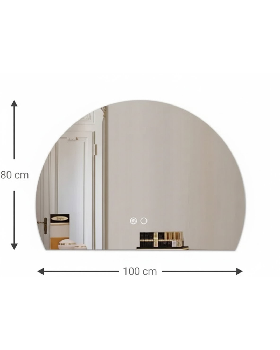 Minimal Καθρέφτης Τοίχου Ημικύκλιος με Led Φωτισμό 100x80 εκ. - Image 5