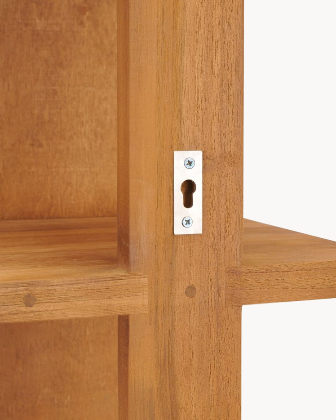 Καθρέφτης Τοίχου με Ράφια από Μασίφ Ξύλο Teak 30x30x120 εκ. Φυσικό - Image 5